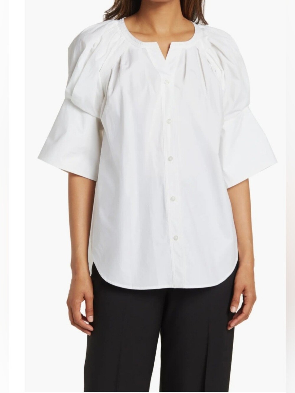 NWT A.L.C. Chloe Puff- Sleeve Top. Size 8 - Picture 2 of 13
